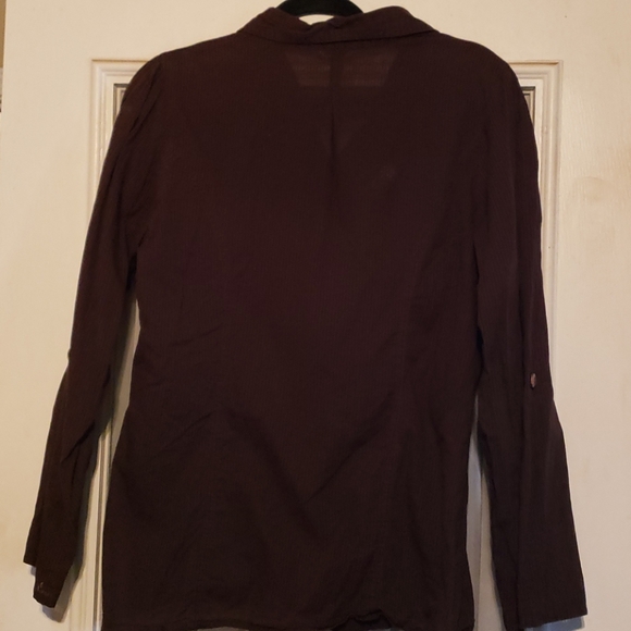 Brown long sleeve button up blouse - Picture 2 of 3